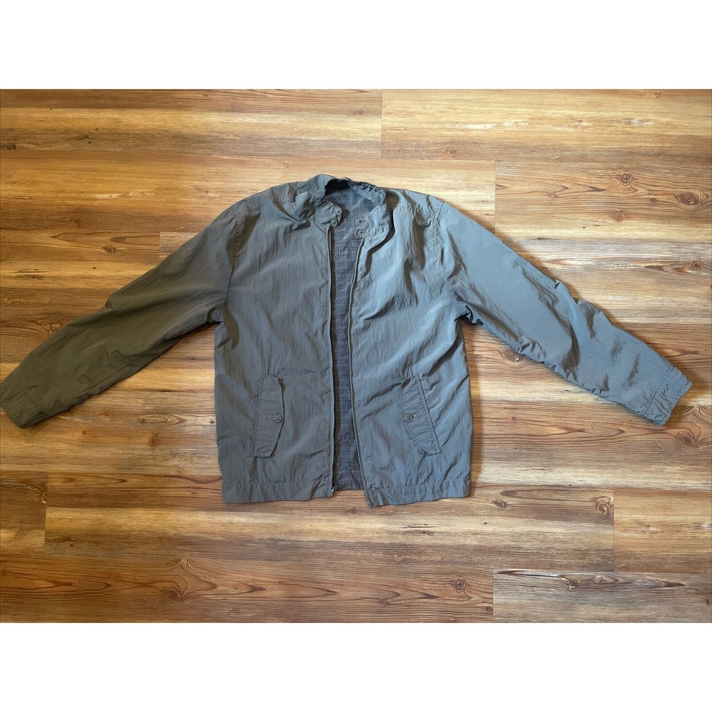 Mens Express Medium Bomber Jacket Reversible Green/ Plaid